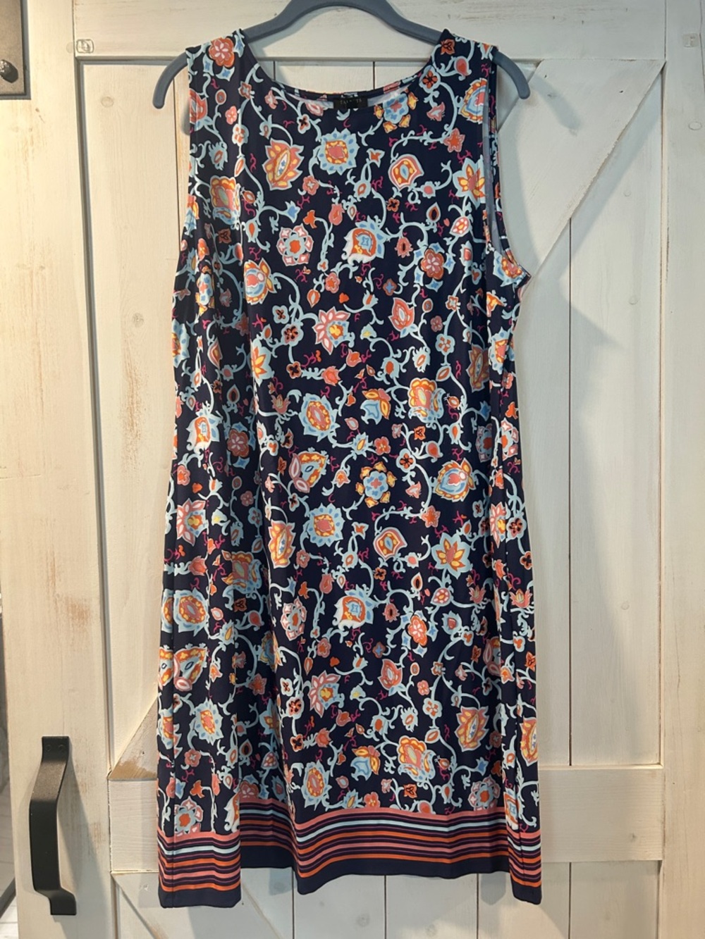 Talbots NWOT Effortless Jersey Floral Shift Dress XL Petite Midi - Picture 3 of 5